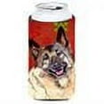 thumbnail image 2 of Norwegian Elkhound Red and Green Snowflakes Holiday Christmas Tall Boy Hugger, 2 of 2
