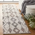 thumbnail image 2 of SAFAVIEH Jericho Newton Southwestern Polyester Shag Runner Rug, Ivory/Black, 2'2" x 8', 2 of 8