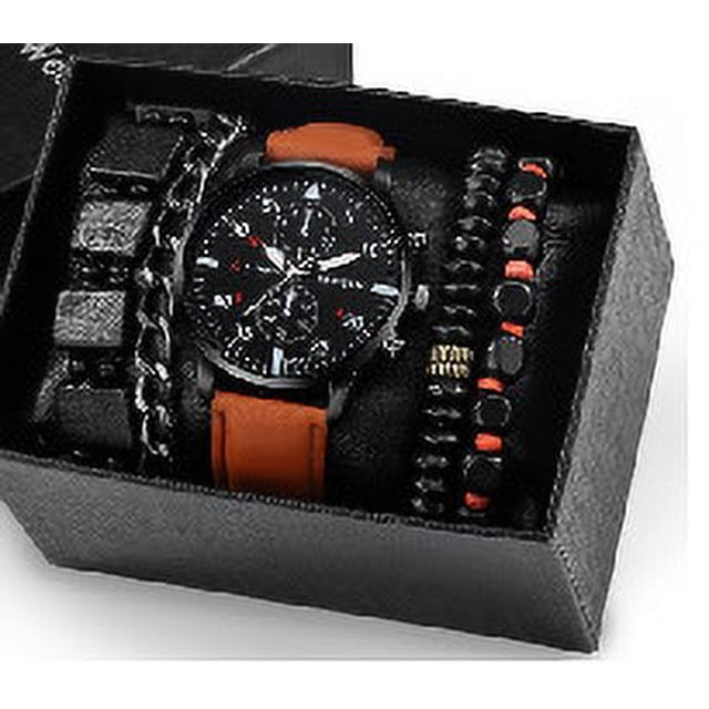 Reloj para hombre, regalo de negocios, traje de regalo de cumpleaños festivo, pulsera, collar, reloj, traje, 3 piezas/juego