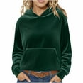 thumbnail image 2 of CQONEPT Womens Corduroy Hoodies Fleece Lined Fleece Lined Casual Sweatshirts Warm Winter Outfit with Pockets Green M, 2 of 6