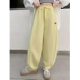 thumbnail image 3 of Sweatpants For Kids Oversized Girls Wide Leg Pants Kids Yellow Sweatpants Baggy Pants Kids Clothes Girls Size 9-10 Years, 3 of 4