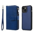 thumbnail image 3 of Allytech Detachable Wallet Case for Apple iPhone 15, Vintage PU Leather Folio Flip Wallet Case Multiple Cards Slots Kickstand Shockproof Protective Phone Case for iPhone 15 - Blue, 3 of 17