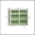 thumbnail image 4 of 27.56"Glass Doors Modern Two-door Wall Cabinet with Featuring Three-tier Storage for Entryway Living Room Bathroom Dining Room,Mint Green, 4 of 11