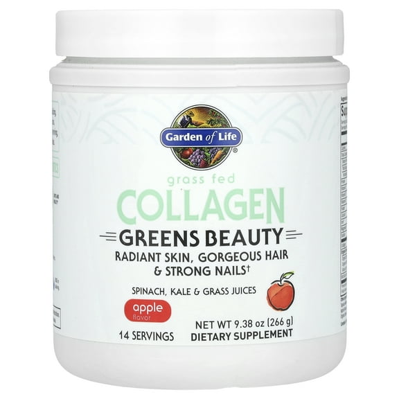 Garden of Life Grass Fed Collagen Greens Beauty - Apple 9.38 oz Pwdr