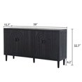 thumbnail image 2 of Vastcury 59" 4 Door Wood Storage Sideboard Cabinet, Modern Accent Buffet Cabinets with Adjustable Shelves for Living Room, Black, 2 of 9