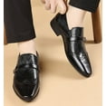 thumbnail image 4 of Mens Oxford Classic Comfortable Dress Shoes PU Leather Block Heeled Business Work Shoes, 4 of 6