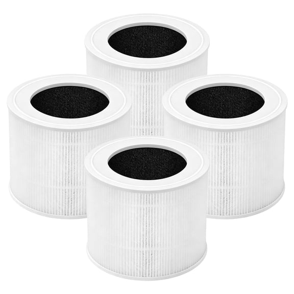 4 pack Core Mini Replacement Filters Compatible with LEVOIT Core Mini Air Purifier, H13 True HEPA MERV 17, 3-in-1 Activated Carbon Pre-Filter for Smoke Odor Cooking Smell