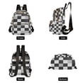 thumbnail image 4 of FORMRS Mini Backpack Purse for Women Quilted Travel Daypack Casual Shoulder Bag, Black and Gray Plaid Pattern, 4 of 7