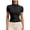 Black, variant on Workout Jackets for Women Lightweight Zip Up Slim Fit Athletic Jacket Short Sleeve Stand Collar Crop Running Jackets Solid Color Yoga Sportwear Navy S