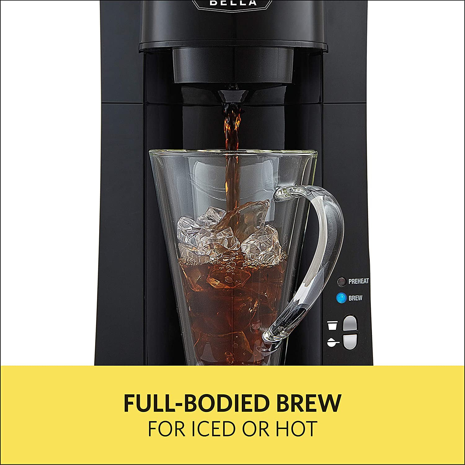Bella Dual Brew Personal Single Serve Versatile Home Coffee Maker Machine,  Black 