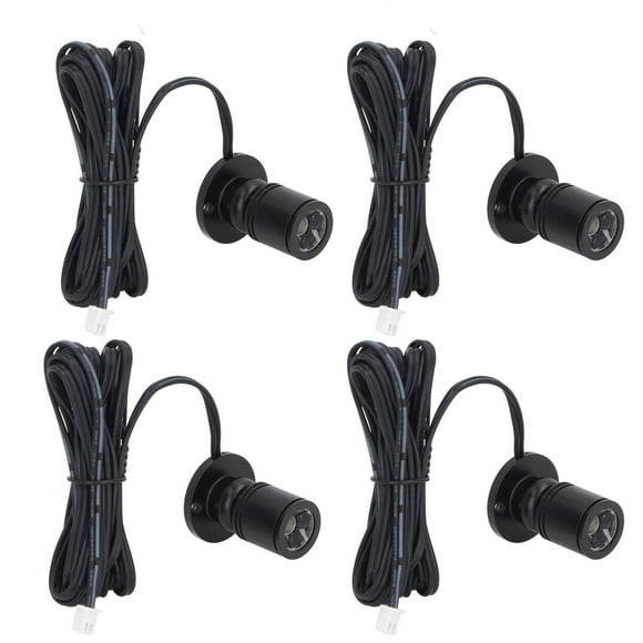 M Buder 4pcs Mini Focos LED De Exhibición 5V USB Regulable Para Vitrinas De Joyería Armarios Colecciones Con Accesorios De Instalación - Negro con Luz Blanca (11 cm / 4.33 inches)