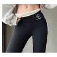 thumbnail image 4 of ManxiVoo Leggings for Women Fleece Lined Winter Leggings with Pockets for Women High Waisted Soft Thermal Warm Hiking Yoga Pants Fleece Lined Leggings Black4 XL, 4 of 8