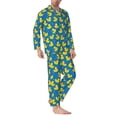 thumbnail image 2 of Picia Rubber Duck Pattern Men’s Long-Sleeve Sleepwear Set - Soft 2-Piece Loungewear with Pockets, Comfy PJs for Relaxing Nights-Large, 2 of 7