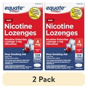 (2 pack) Equate Mini Nicotine Lozenge 4 mg, Cherry Ice Flavor, 108 Count, Compare to Nicorette® Mini Lozenge Active Ingredient
