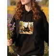thumbnail image 3 of Stylish Black Cat Hoodie Colorful Oil Painting Graphic Pullover Sweatshirt for Men and Women Unisex Cat Lover Gift, 3 of 5