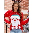 thumbnail image 5 of Women's Tops Santa Pullover Sweater Autumn And Winter Letter Embroidery Christmas Red Sweaters Long Sleeve Crew Neck Clothes, 5 of 6