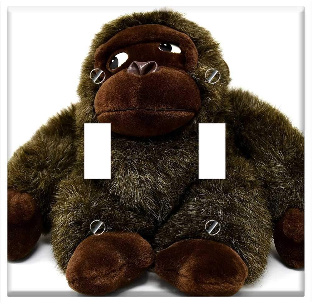Switch Plate Double Toggle - Monkey Gorilla Toys Stuffed Animal Soft Toy Cute 3 Double Toggle -