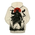 thumbnail image 3 of QTAGTESS Samurai Anime Hoodie for Men Japanese Warrior Graphic Sweatshirts with Red Sun Japan Style Manga Art Hoodie Asian Ink Art Hoodie, 3 of 8
