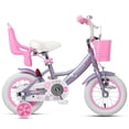 thumbnail image 3 of Glerc Maggie 14 inch Kids Girls Bike for Ages 3-5 Years Old Children, Princess Style Kids Bicycle with Doll-Seat & Basket & Training Wheels, Purple, 3 of 9