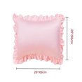 thumbnail image 4 of Unique Bargains 2-piece Satin Ruffled Edge Pillow Cases Pink Euro, 4 of 7