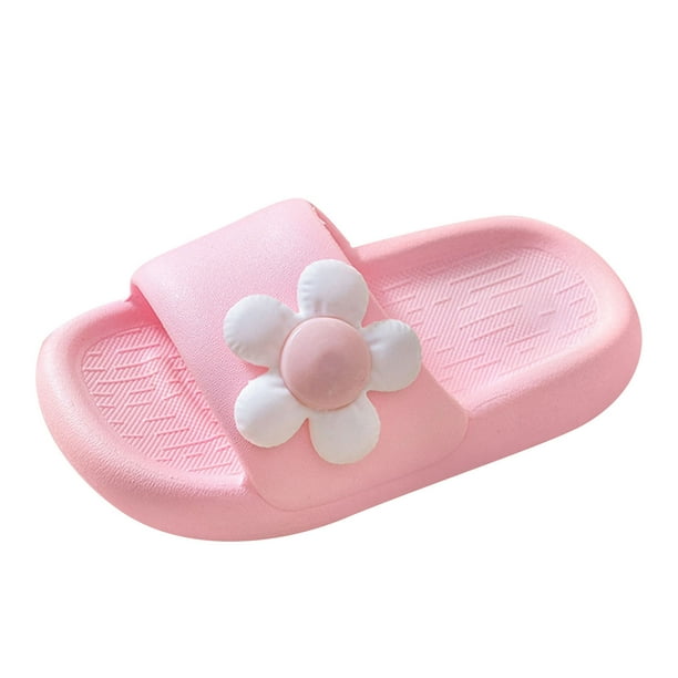 Birdeem Toddler Slippers Baby Girls Cute Cartoon Flower PVC Soft Non slip Thick Bottom Outdoor Slippers
