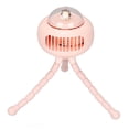 thumbnail image 4 of Ventilador portátil para cochecito, diseño de trípode, silencioso, 4 velocidades, recargable por USB, 130 grados, con vibración automática, color rosa, 4 of 14