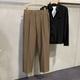 thumbnail image 2 of Pantalones de trabajo de oficina color caqui para hombre, trajes de sastrería social para hombre, pantalones, ropa, oferta, ropa de primera calidad, 2 of 5