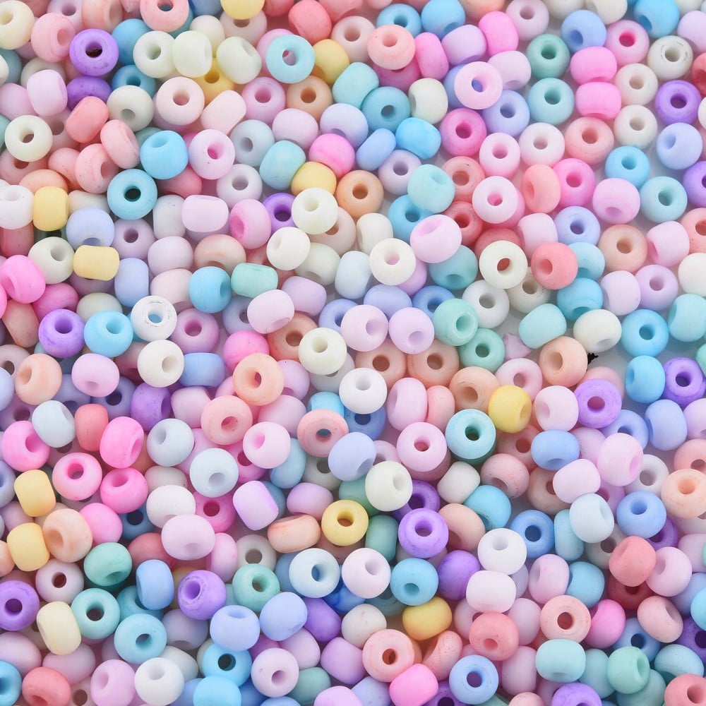 1 bag 6/0 Glass Seed Beads Macaron color Round Hole Round Mixed color 4~4.5x3mm Hole: 1~1.2mm 4500pcs/bag 450g/bag.