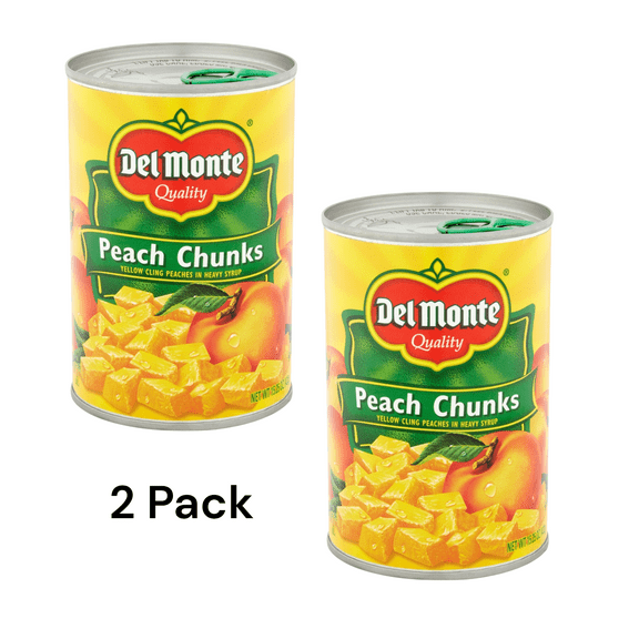 Del Monte Canned Peach Chunks, 2 Pack, 15.25 oz
