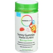 Rainbow Light Sunny Gummies Vitamin D3 400 Iu Gummies For Ages 4 And Above - 60 Count Per Pack -- 1