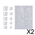 thumbnail image 1 of BELOVING 2x200pcs Square French Nail Tips Short Acrylic False Nails Transparent 2 Pcs, 1 of 10