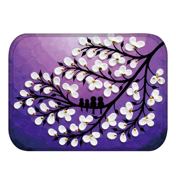 Pintura al óleo Árbol Coral Terciopelo Estera Puerta de la cocina Entrada Alfombras antideslizantes Baño Alfombras de sala de estar Vogacara JJ20220-23
