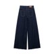 thumbnail image 4 of HH TRAF Pantalones elegantes de verano para mujer, pantalones vaqueros para mujer, de largo completo, con pierna ancha y bolsillo con cremallera, pantalones vaqueros rectos sólidos para mujer, 4 of 5