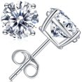 thumbnail image 1 of Pendientes de tuerca Jiostonor Moissanite, 2 quilates de ancho y 6,5 mm en D, color VS1, 1 of 9