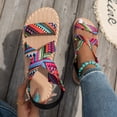 thumbnail image 7 of Yuanlong Womens Sandals Flat Beach Sandals Printed Crisscross Strap Slingback Breathable Hollow Daily Leisure Shoes, 7 of 7