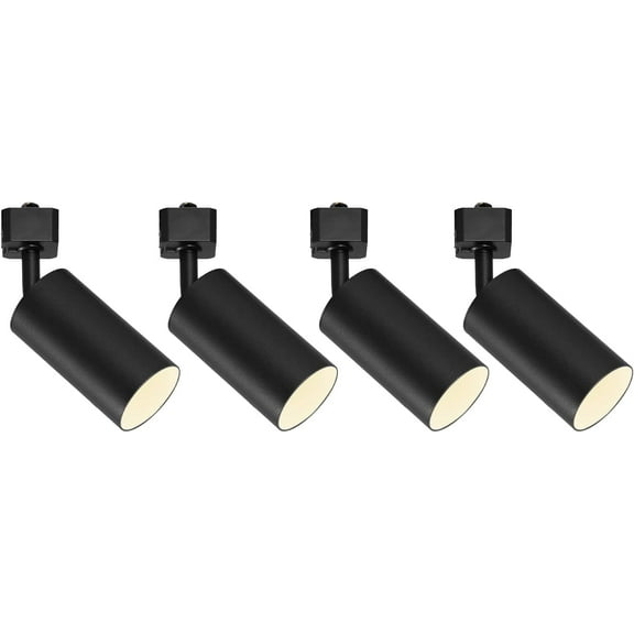 VANoopee GU10 Track Lighting Heads H Type Black LED Track Light Heads Compatible with Halo Style System, MR16 GU10 Base Adapter Ceiling Spot Light Fixture Direction Adjustable, Pack of 4, No Bulbs