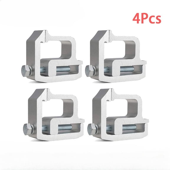 YIUIY 4 PCS Truck Cap Topper Camper Shell Mounting Clamps Heavy Duty Aluminum Silver