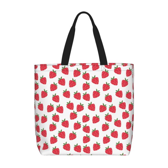 Easygdp Cartoon Strawberry Bolsa Tote para Mujer, Bolso de Hombro para Trabajo, Playa, Viajes, Compras y Supermercado