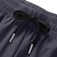 thumbnail image 6 of Men's Big and Tall Sports Pants 3/4 Length Athletic Trousers Cooling Lightweight Workout Bottoms Elastic Waist Drawstring Pants with Pockets, 6 of 7