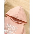 thumbnail image 3 of Newborn Baby Girl White Letter Printed Long Sleeved Hoodie Top and Floral Printed Pants Set 2PCs Fall Winter Infant Outfits, 3 of 5