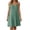 Green #011, variant on Womens Mini Dress Summer Sleeveless Spaghetti Strap Short Dresses Gauze Loose Casual Beach Sundress 2XL