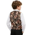 thumbnail image 2 of Garronmavis Cute Brown Camo Boys Suit Vest Comfortable V Neck Waistcoat with Pocket Warm 3-button Single Breasted Closure & 2 Slit Pockets Lightweight Adjustable Back Strap Vest, 2 of 7