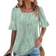 thumbnail image 2 of Blusas de Manga Corta para las Mujeres, Moda Verano Impreso, Blusas de Cuello Redondo, Chaqueta de Manga Corta para las Mujeres, 2 of 8