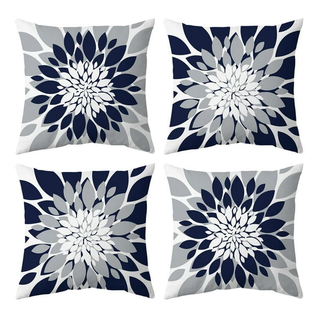 Fundas de Almohada para Exterior Qahing Paquete de 4 Impermeables 60x60 cm