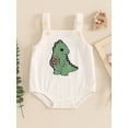 thumbnail image 3 of Hirigin Newborn Baby Boy Corduroy Overalls Sleeveless Dinosaur Embroidery Romper 0 3 6 9 12 Months Cute Summer Clothes, 3 of 7