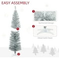 thumbnail image 5 of Favory Artificial Pencil Xmas Tree - Slim Style, Realistic Branch Tips, Included Plastic Stand, Great for Home/Office Christmas Decor,5ft 11in,Silver, 5 of 11