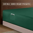 thumbnail image 3 of Elegant Comfort Extra Deep Pocket Single Fitted Sheet 18-24 Inch Deep, Wrinkle-Free, Soft, Smart Pocket, Fits High Mattresses, California King, Hunter Green, 3 of 5