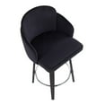 thumbnail image 7 of LumiSource Black Wood, Black Velvet, Chrome, Gold Metal Dahlia Counter Stool - Set of 2, 7 of 7