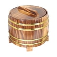 thumbnail image 2 of Cubo de arroz de madera Sunnimix Tina para mezclar arroz 16 cm color marrón, 2 of 8