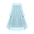 thumbnail image 2 of XXWXYD Girls Long Sleeve Contrast Mesh 𝖳wirly High Low Dress for Birthday Par𝗍y Formal, Kids Twirl Dresses 5-14 Years Special Events Gown, 2 of 4